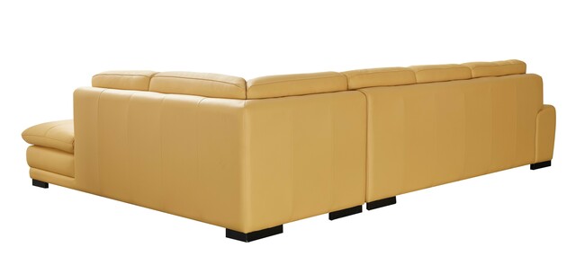 Contemporary Top Grain Leather Sectional - Click Image to Close