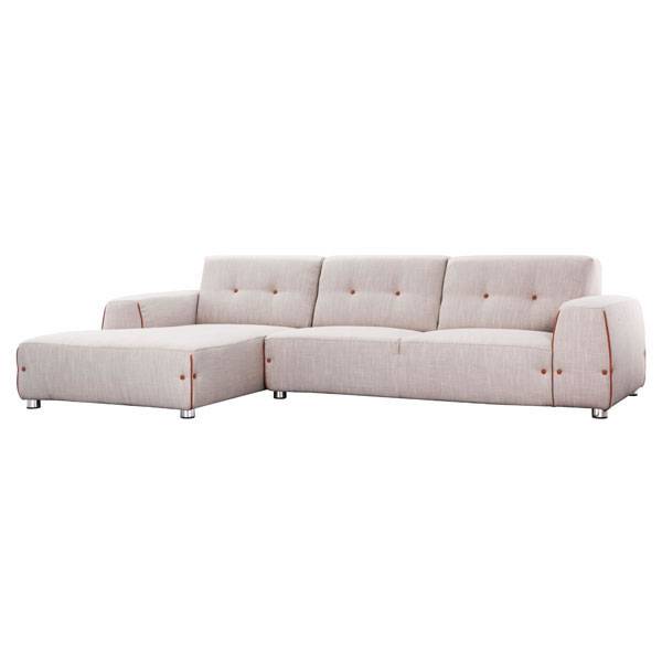 Contemporary Modern Fabric Sectional Sofa in Two Unique Colors - Click Image to Close