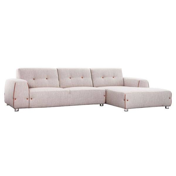 Contemporary Modern Fabric Sectional Sofa in Two Unique Colors - Click Image to Close