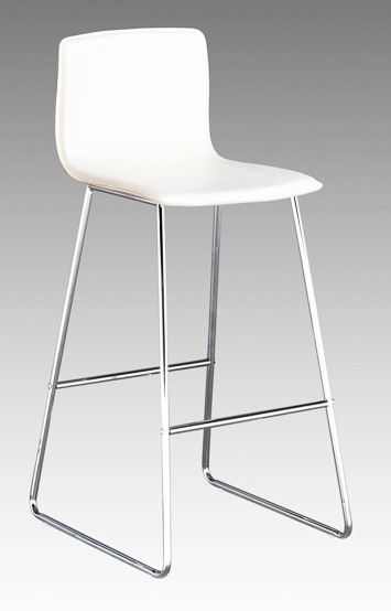 Contemporary Matteo Leather Barstool With Chrome Wire Legs Prime Contemporary Matteo Leather Barstool With Chrome Wire Legs Larger Image