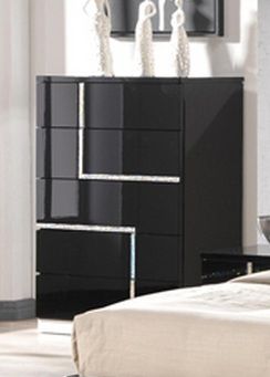 Contemporary 5 Drawer Chest In Lacquer Finish Shop Modern Italian
