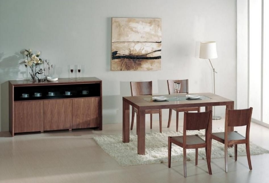 Stark Contemporary Dining Buffet in Walnut - Click Image to Close