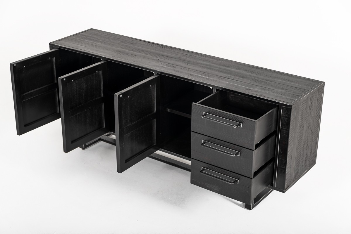 Black Acacia Buffet for Dining Room - Click Image to Close