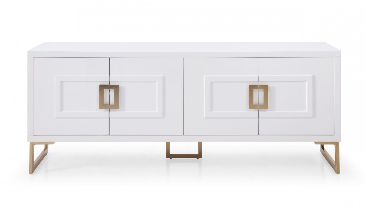 Contemporary Champagne White Buffet - Click Image to Close