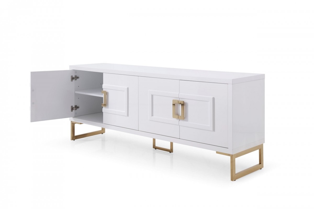 Contemporary Champagne White Buffet - Click Image to Close