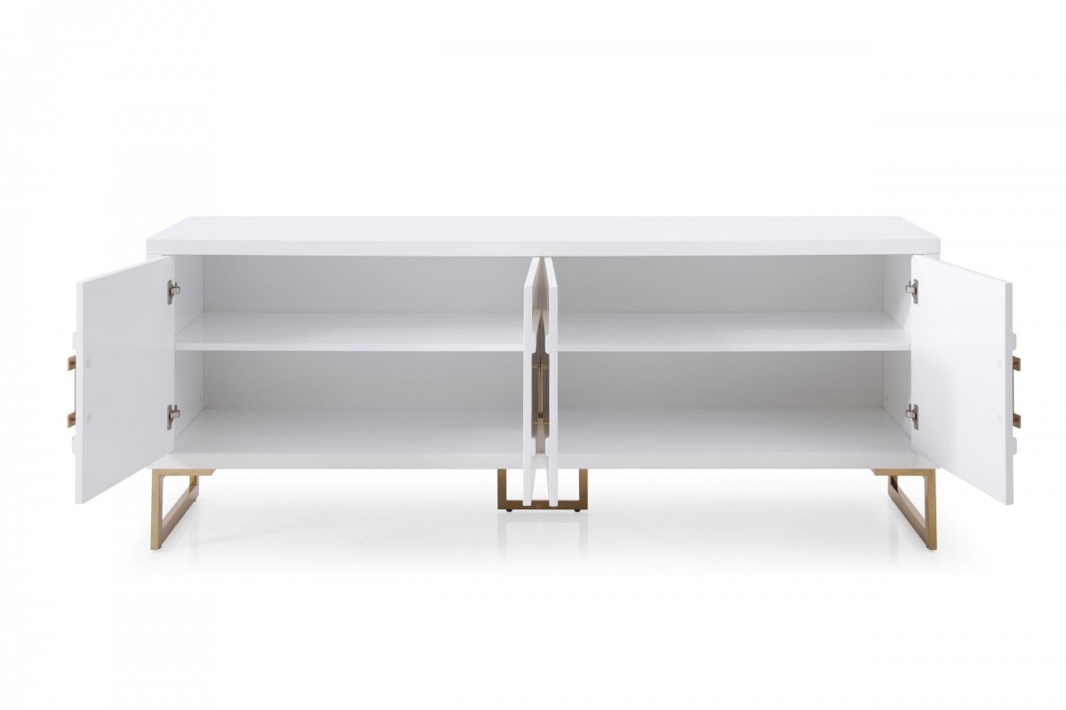 Contemporary Champagne White Buffet - Click Image to Close