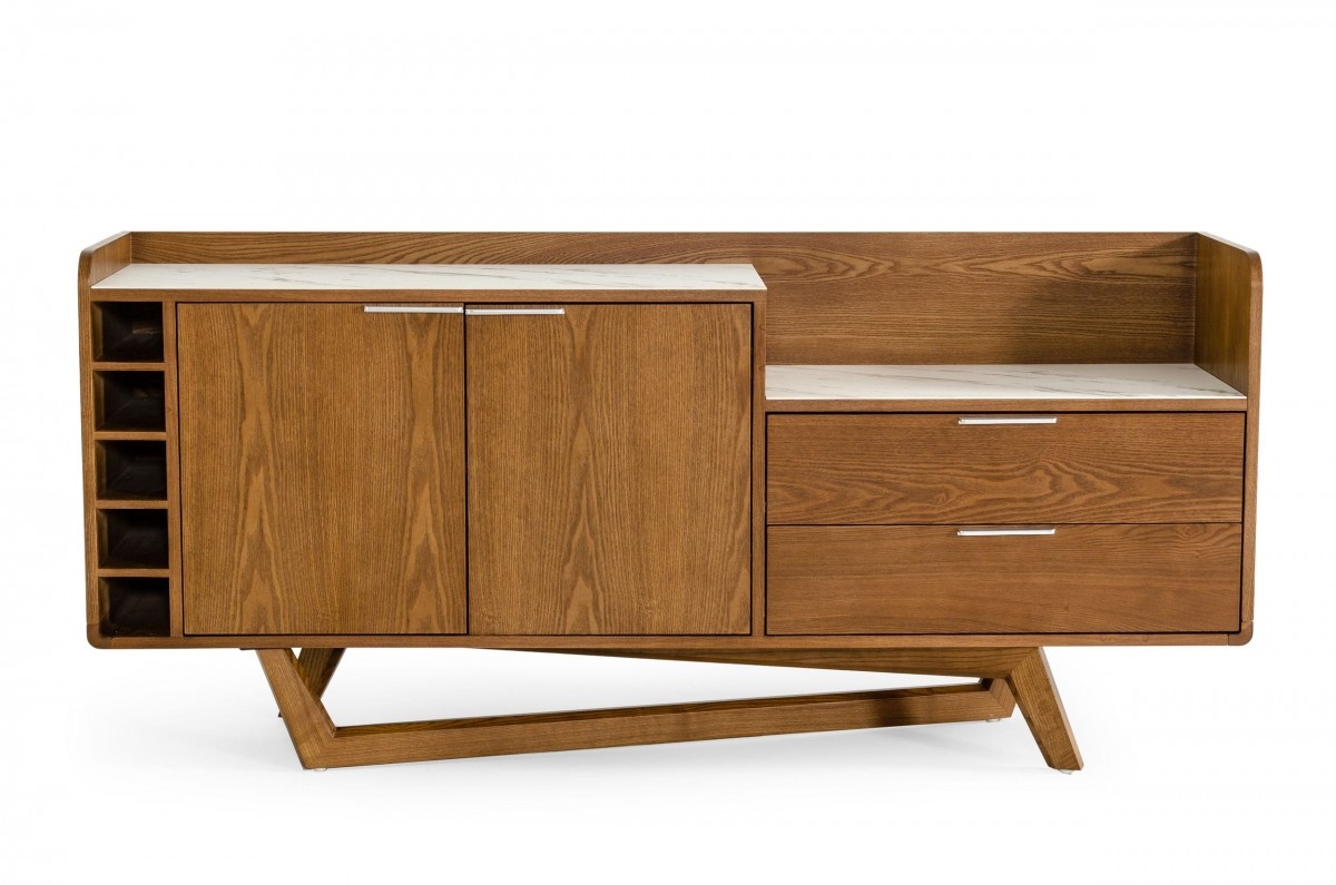 Contemporary White Walnut Buffet for Dining Room - Click Image to Close