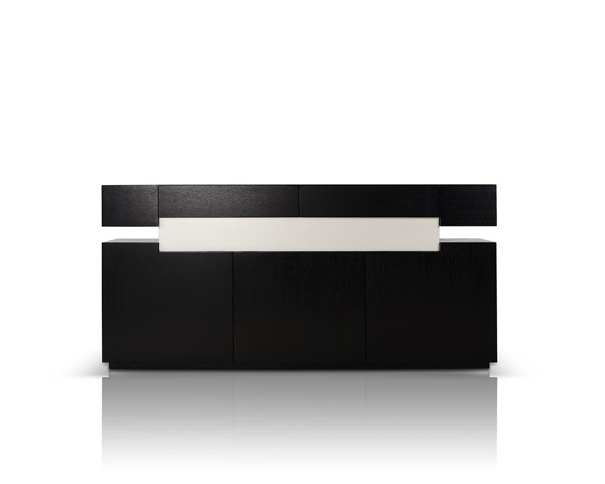 Dark Oak Contemporary Sideboard Buffet with Floating Top - Click Image to Close