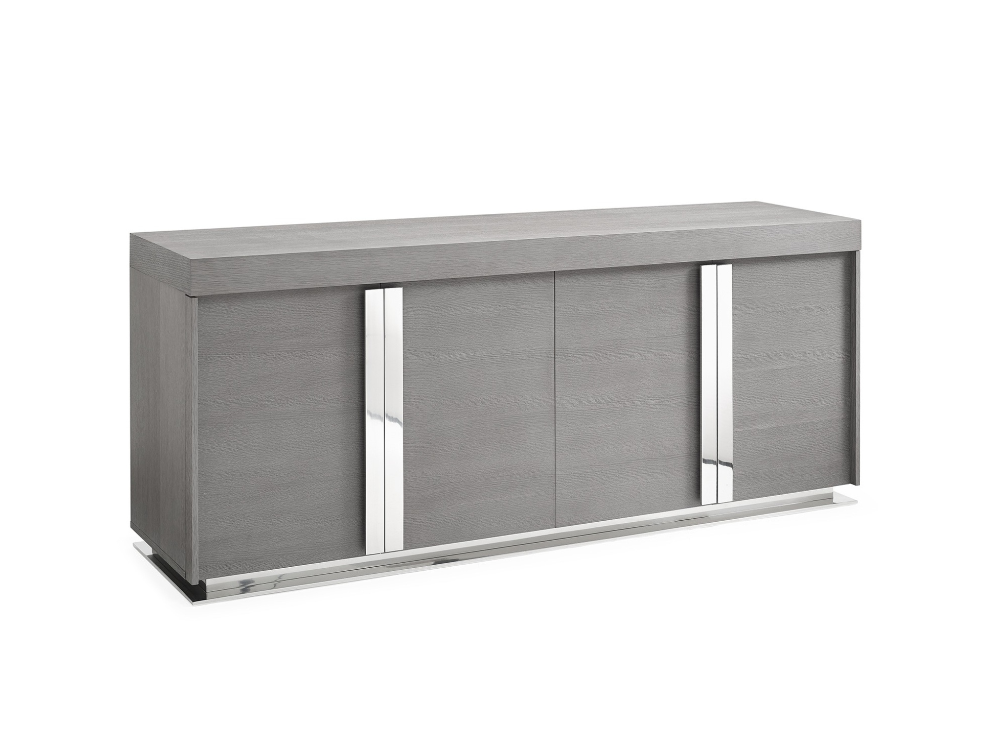 Elite Gray Oak Buffet with Stainless Steel Accents