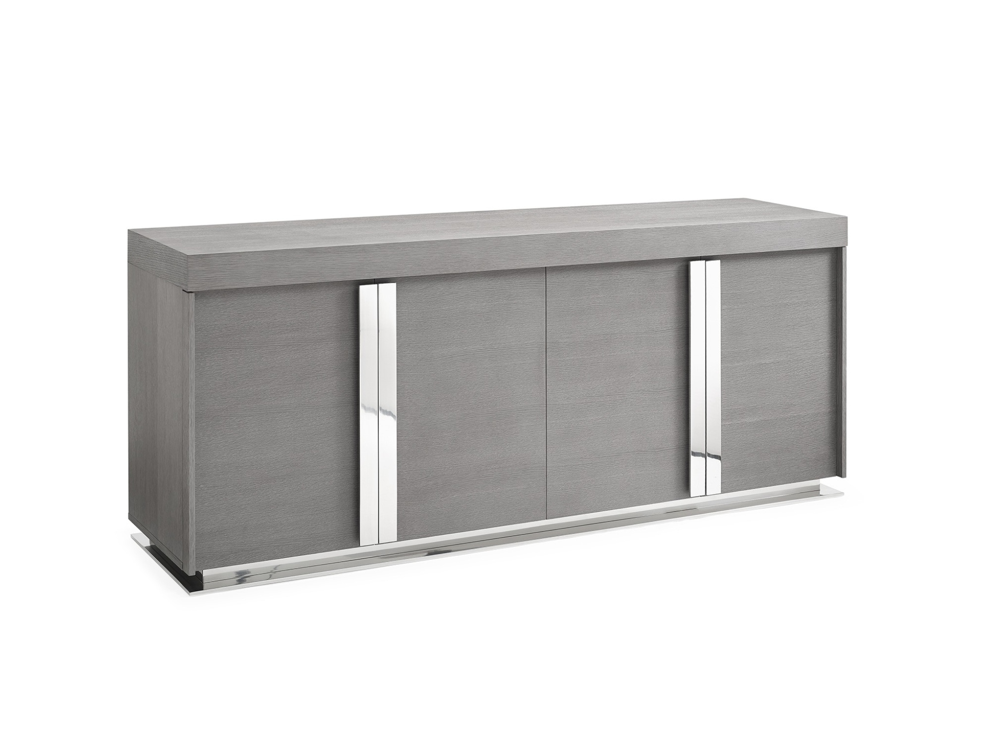 Elite Gray Oak Buffet with Stainless Steel Accents - Click Image to Close