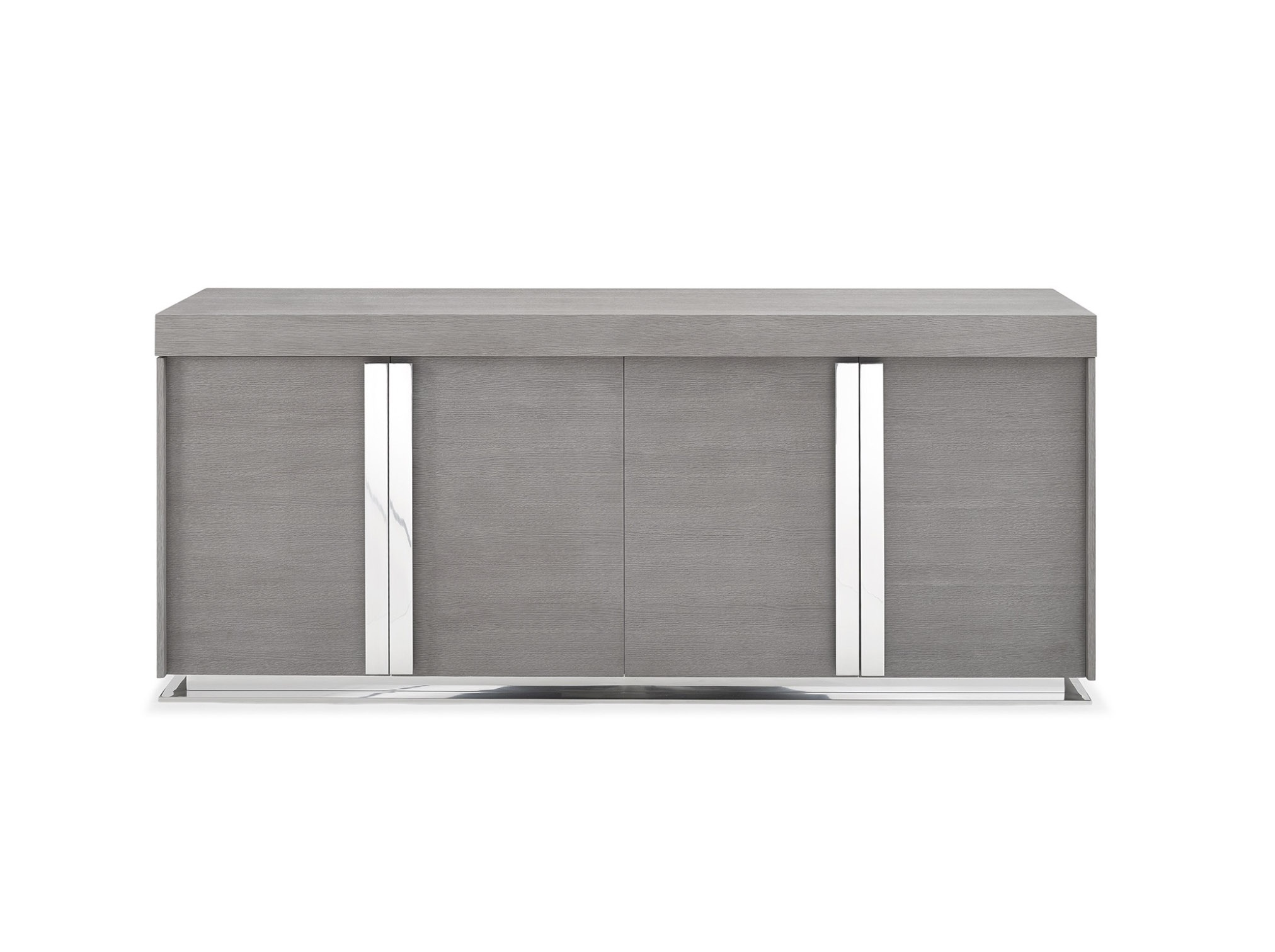 Elite Gray Oak Buffet with Stainless Steel Accents - Click Image to Close