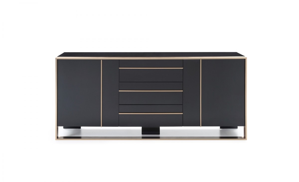 Elite Modern Black and Rose Gold Buffet - Click Image to Close