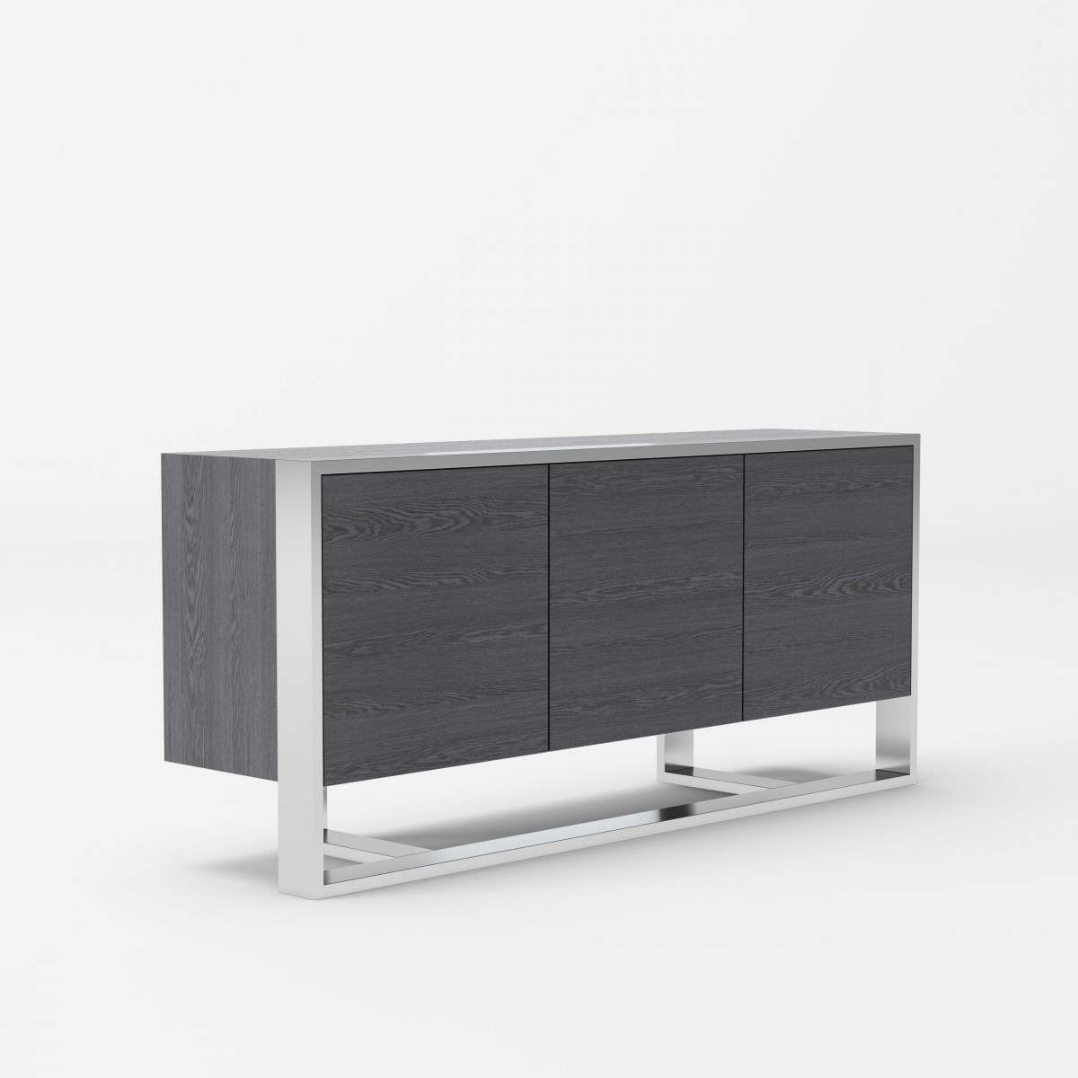 Elite Modern Elm Grey and Stainless Steel Buffet - Click Image to Close