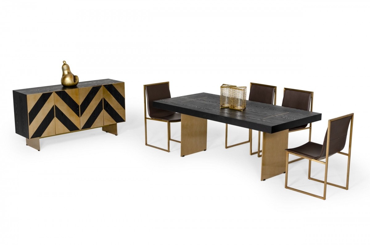 Glam Black Ash Modern Buffet - Click Image to Close