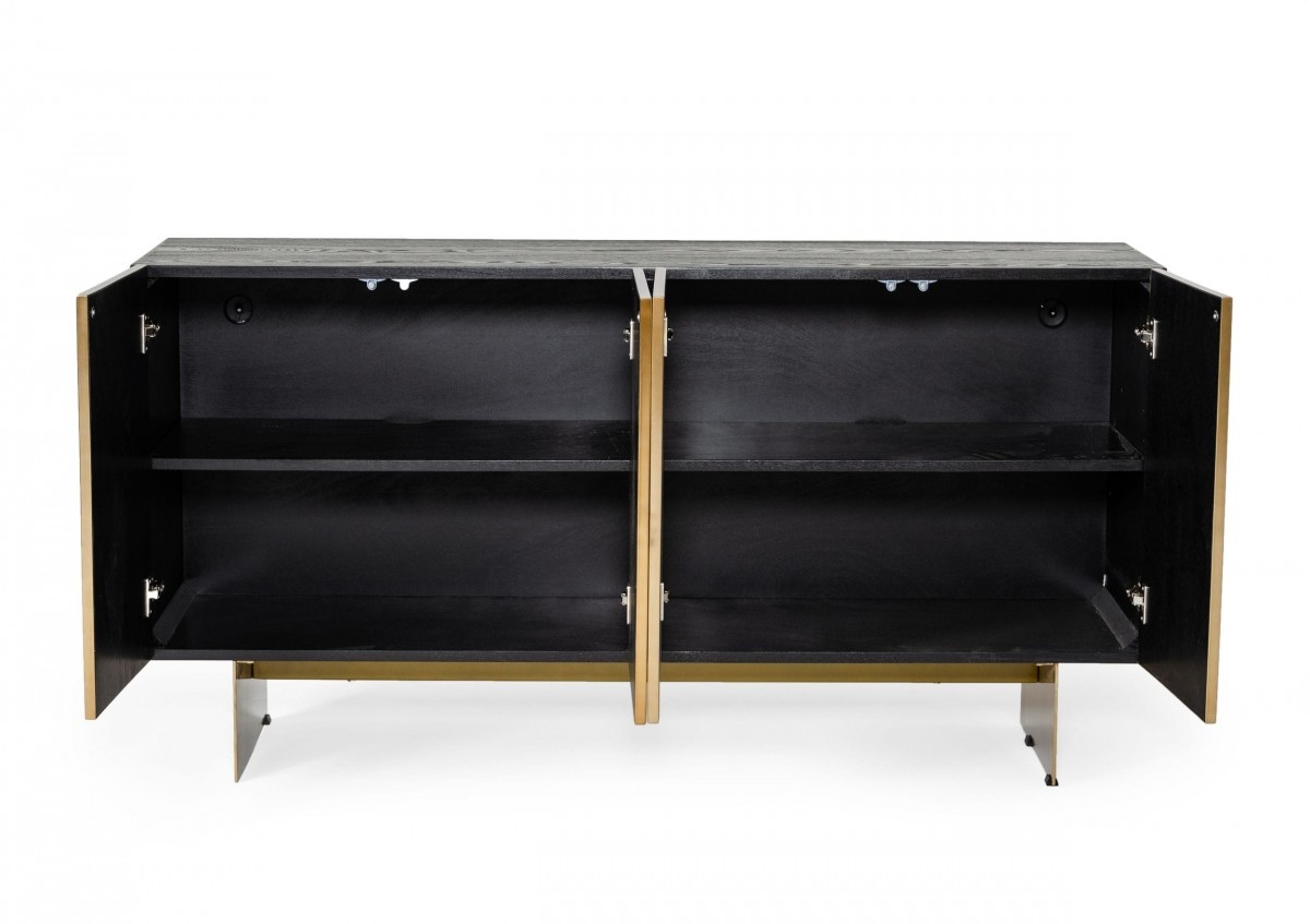 Glam Black Ash Modern Buffet - Click Image to Close