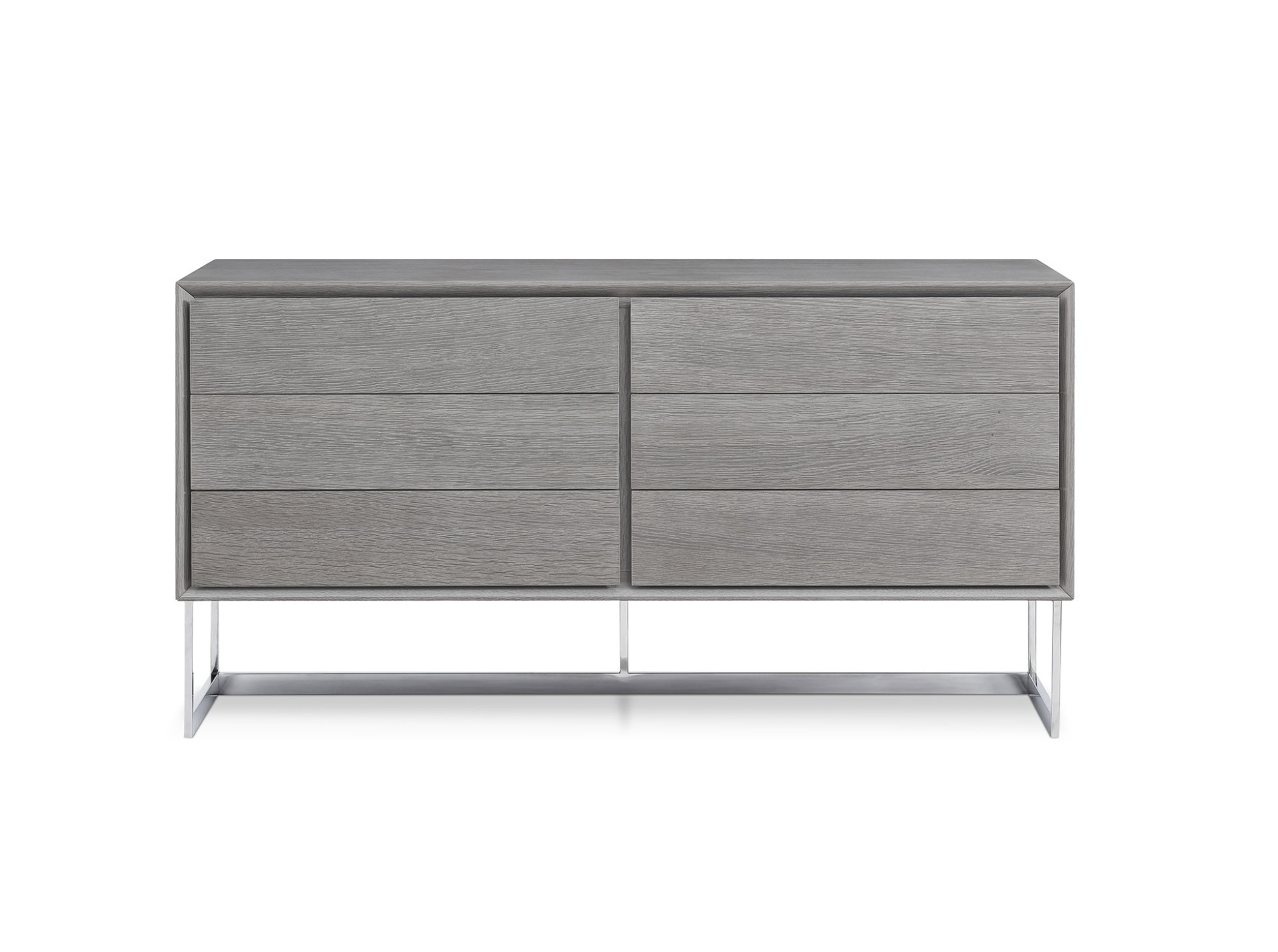 Gorgeous Gray Oak Buffet with Stainless Steel Base - Click Image to Close