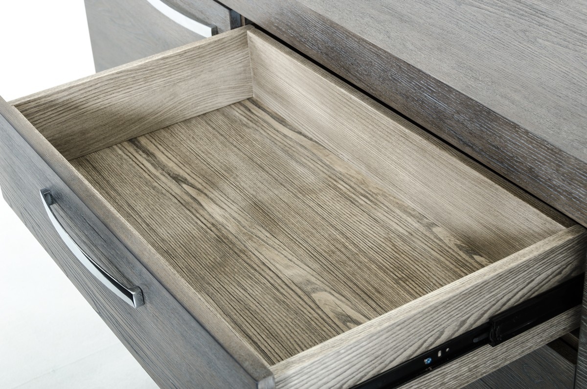 Grey Wood Buffet with Doors and Drawers - Click Image to Close