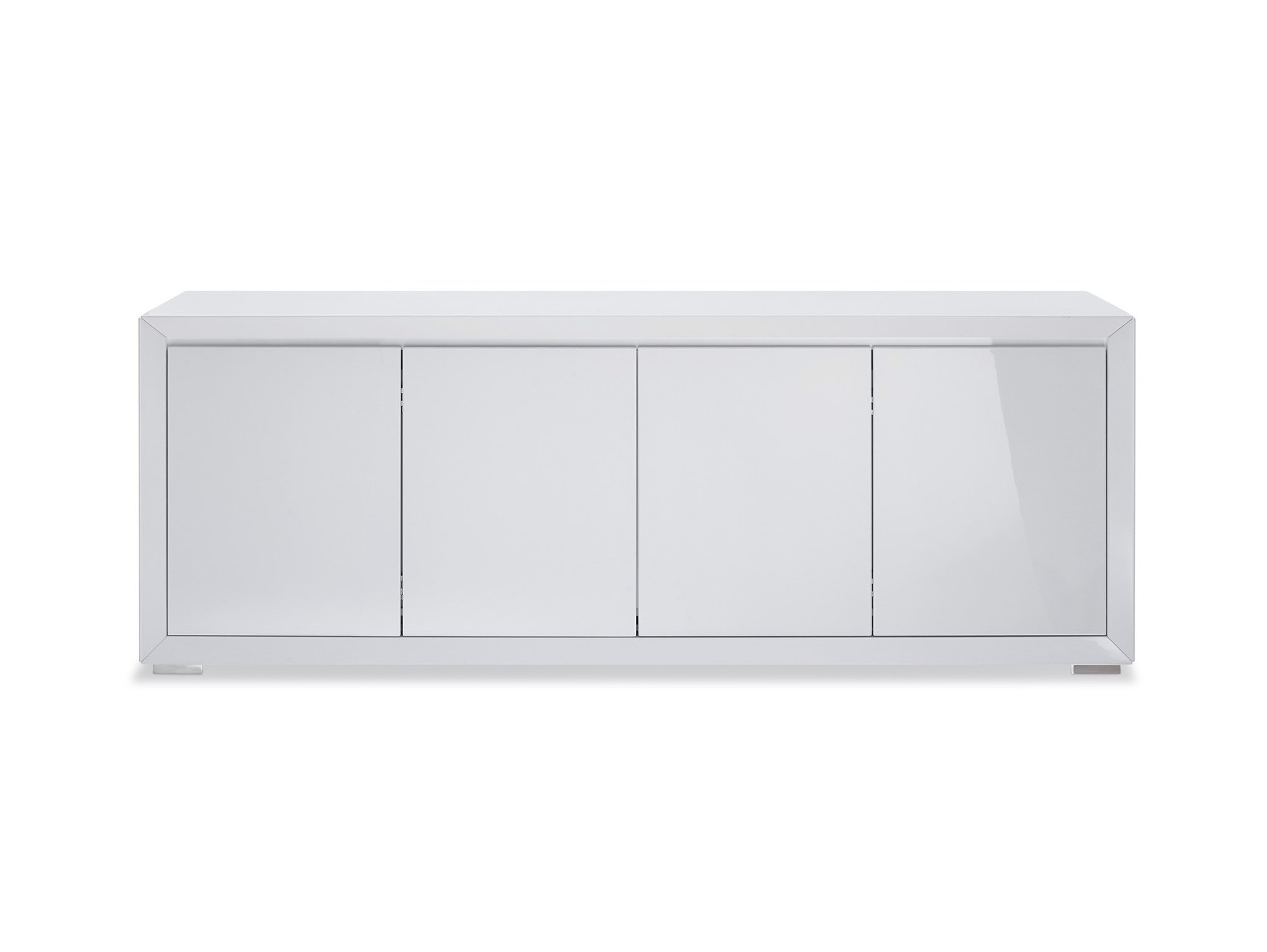 Modern 4 Doors High Gloss White Buffet for Living Room - Click Image to Close