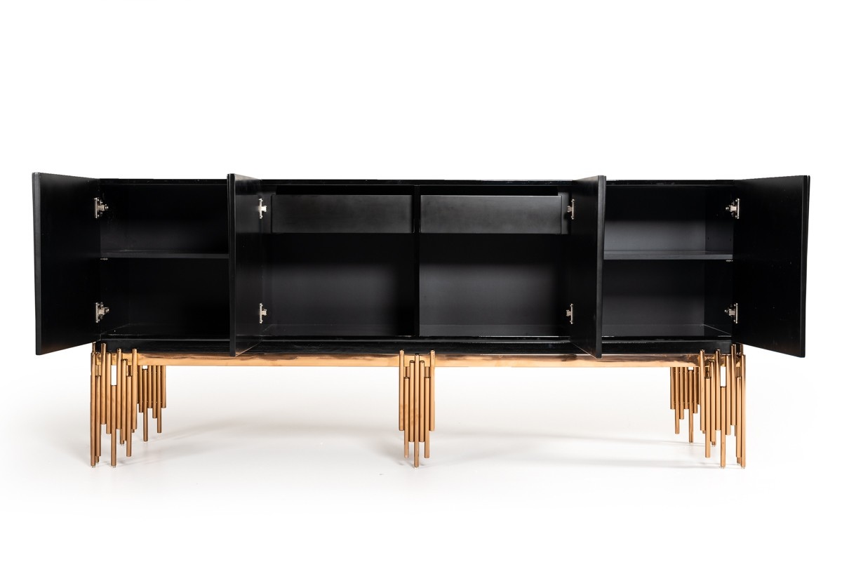 Modern Black and Rosegold Buffet for Dining Room