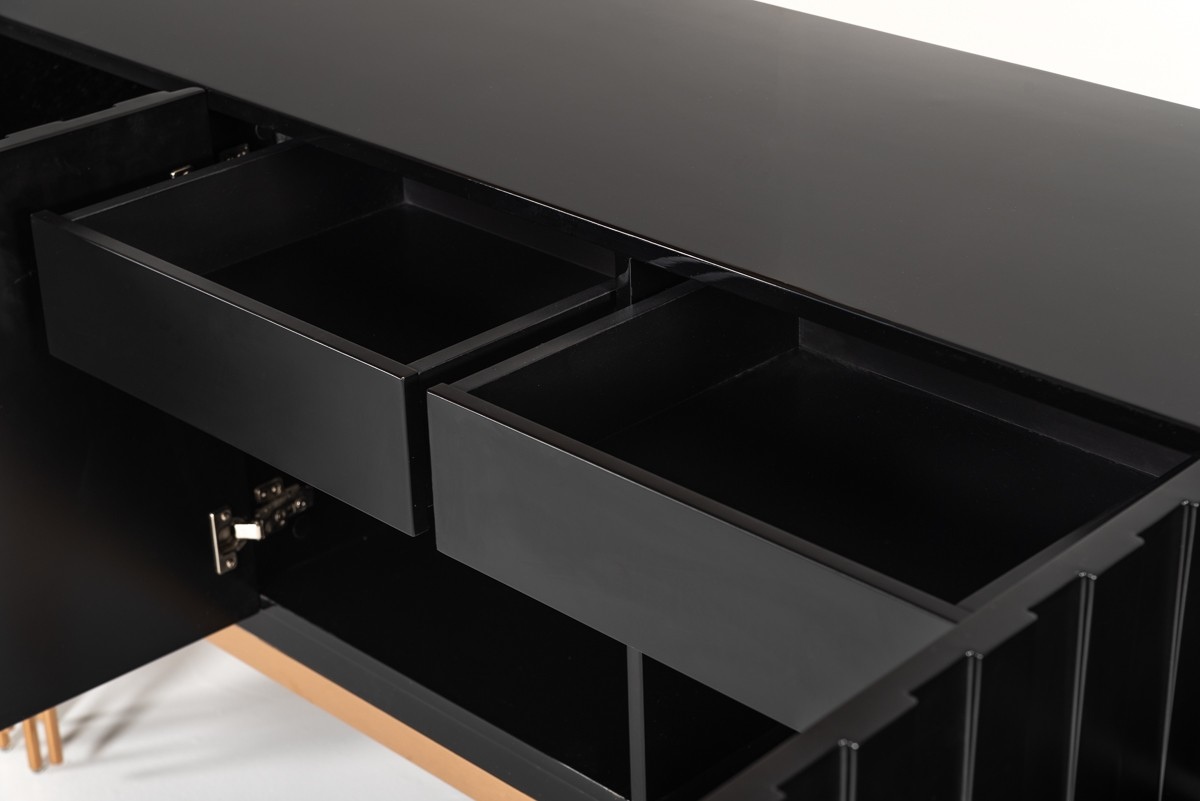 Modern Black and Rosegold Buffet for Dining Room - Click Image to Close