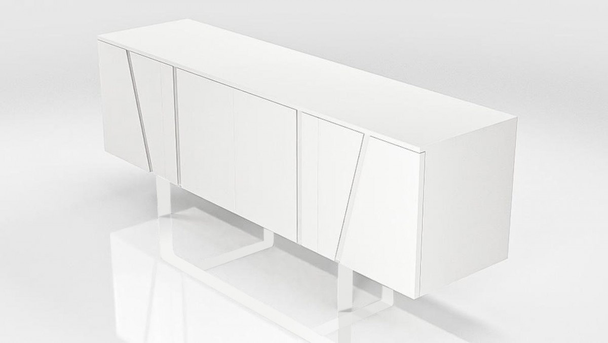 Modern White Veneer Buffet for Living Room - Click Image to Close