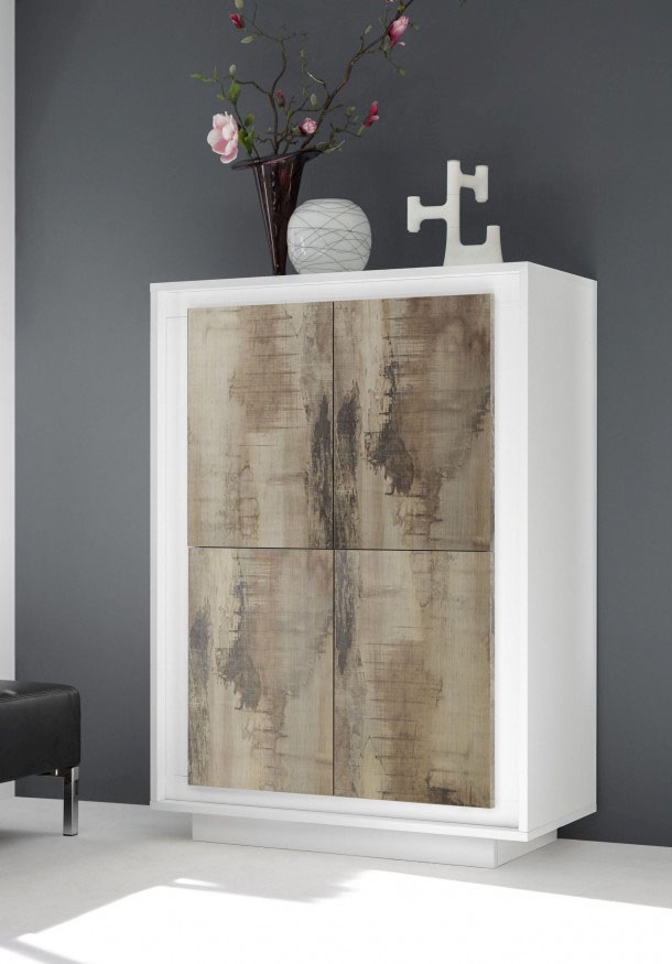 Contemporary Matte Gloss White Finish Dining Room Buffet Chicago Illinois VVSkyWhitePeroHigh