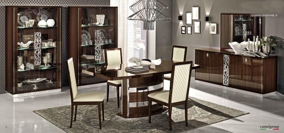 Four Door Walnut Color Cabinet Upscale Look Buffet - Click Image to Close