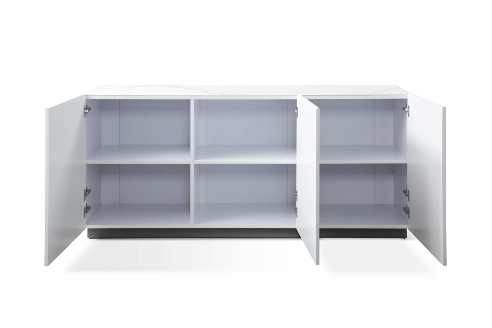 White Modern Buffet with Convex Doors - Click Image to Close