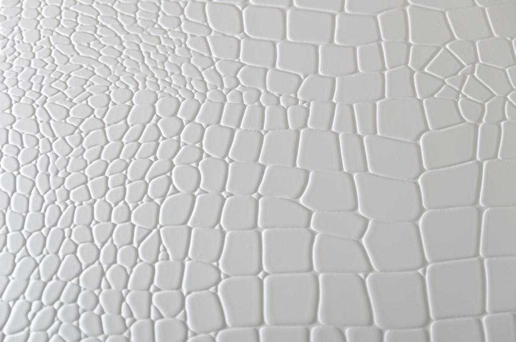 Four Door Contemporary White Crocodile Lacquer Buffet - Click Image to Close