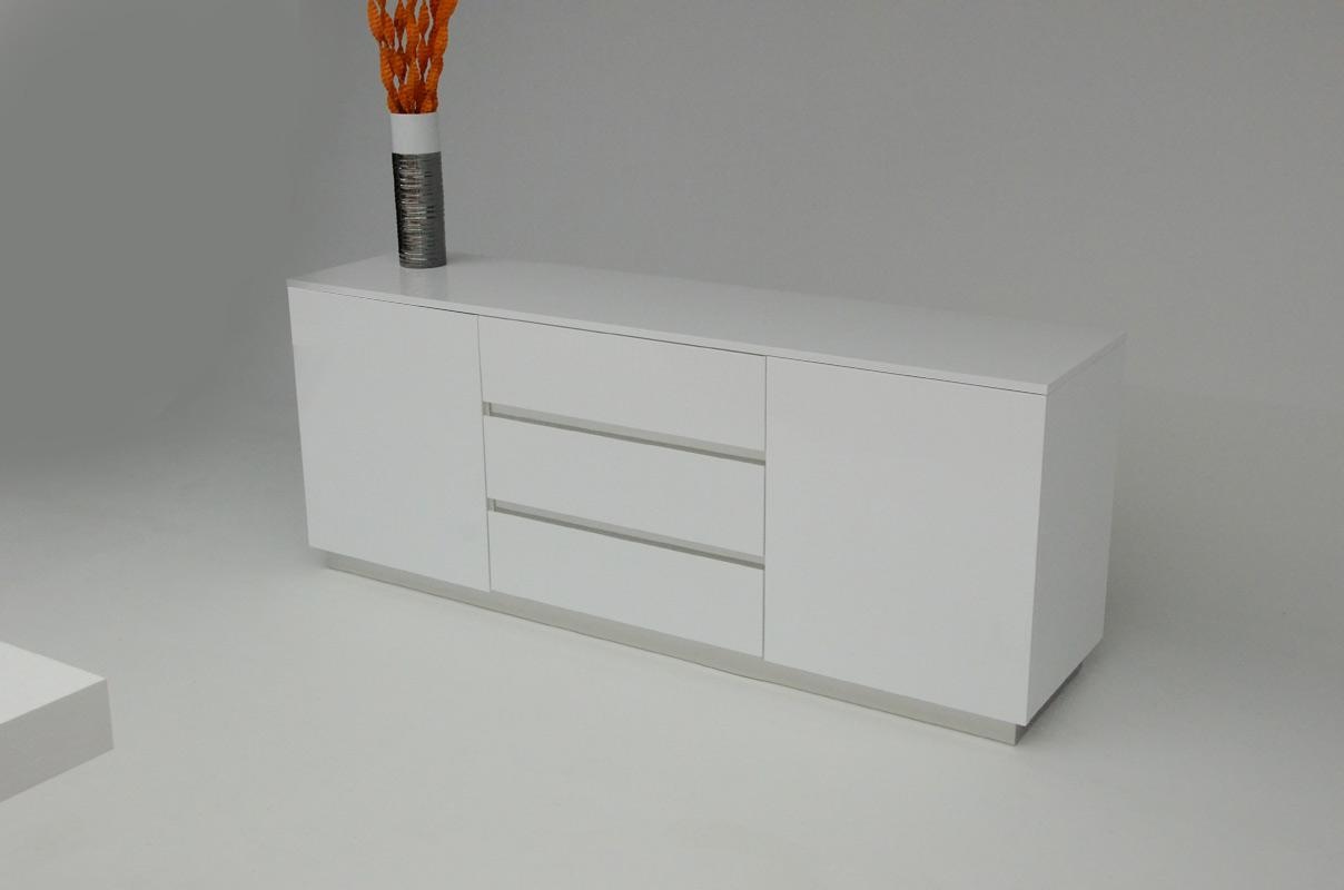 White Contemporary CrocodileTextured and Lacquer Buffet