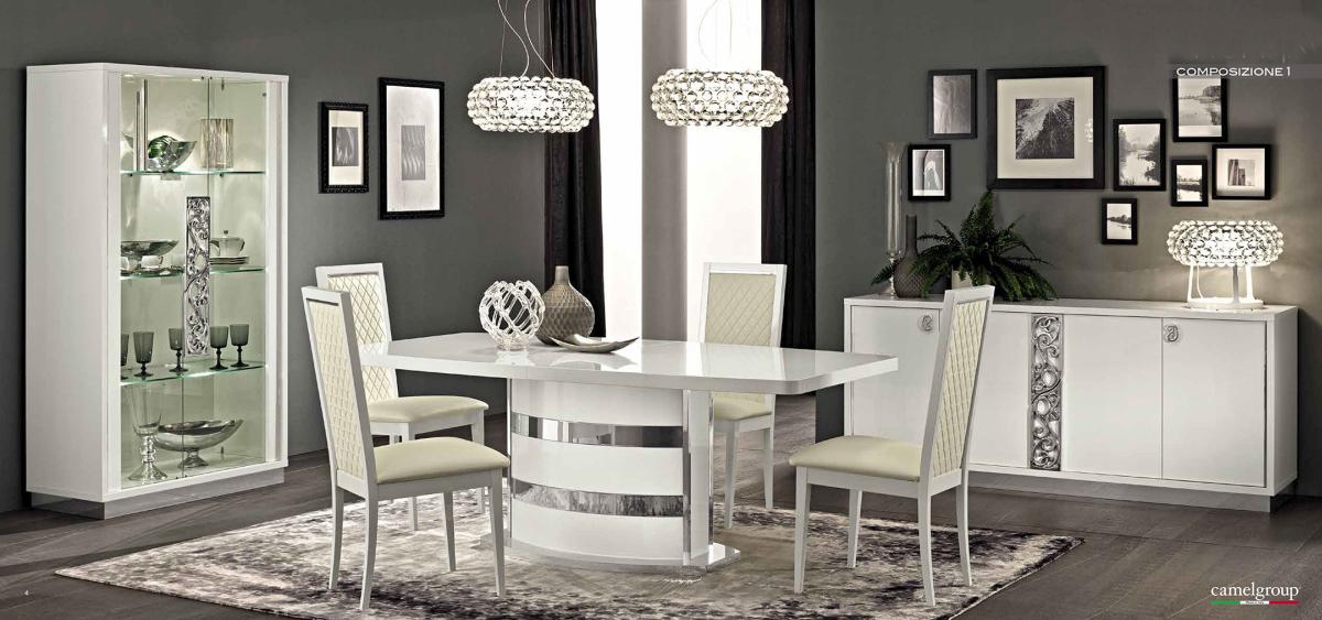 Two Door Curio in White Lacquer for Modern Dining - Click Image to Close