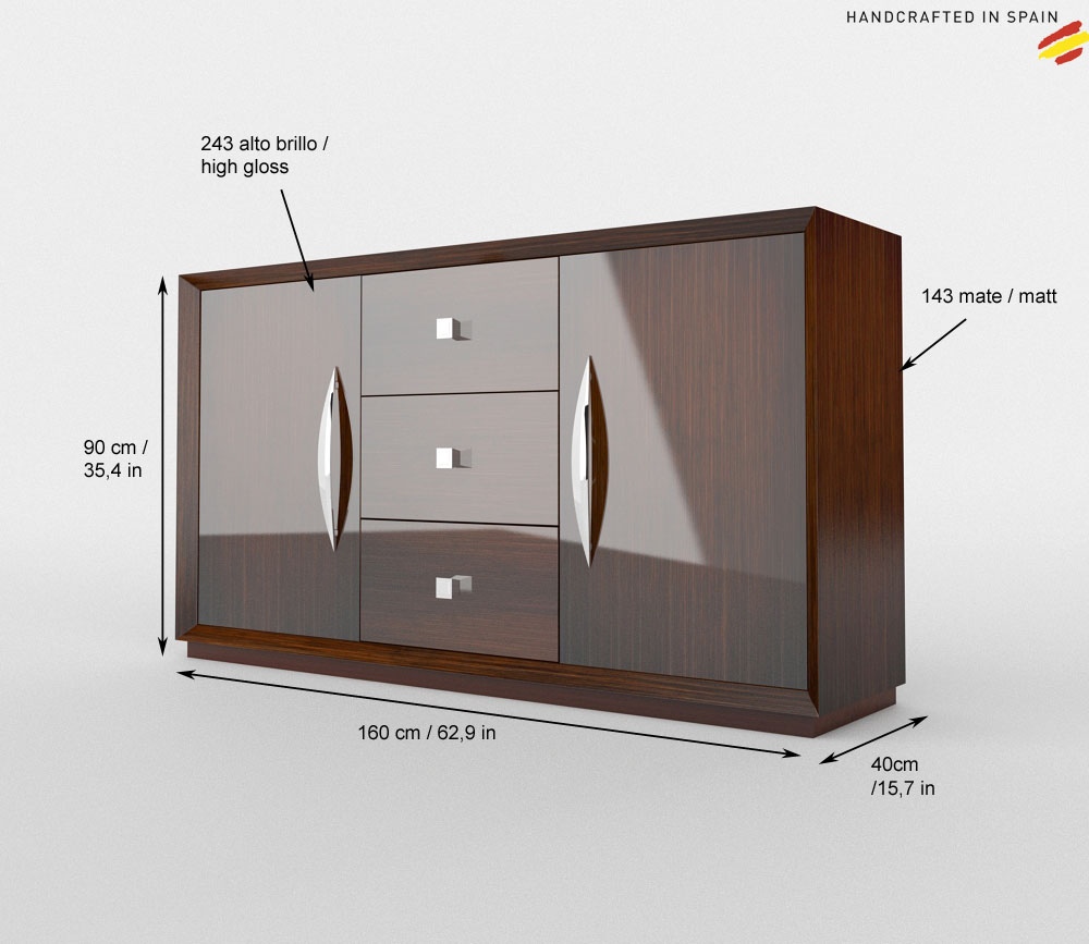 Wood Finish High Gloss Lacquer European Buffet - Click Image to Close