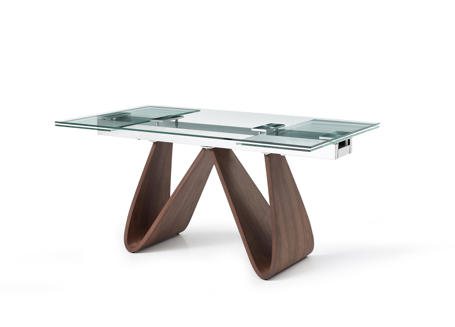 Stylish Glass Top Leather Modern Dinner Table Set