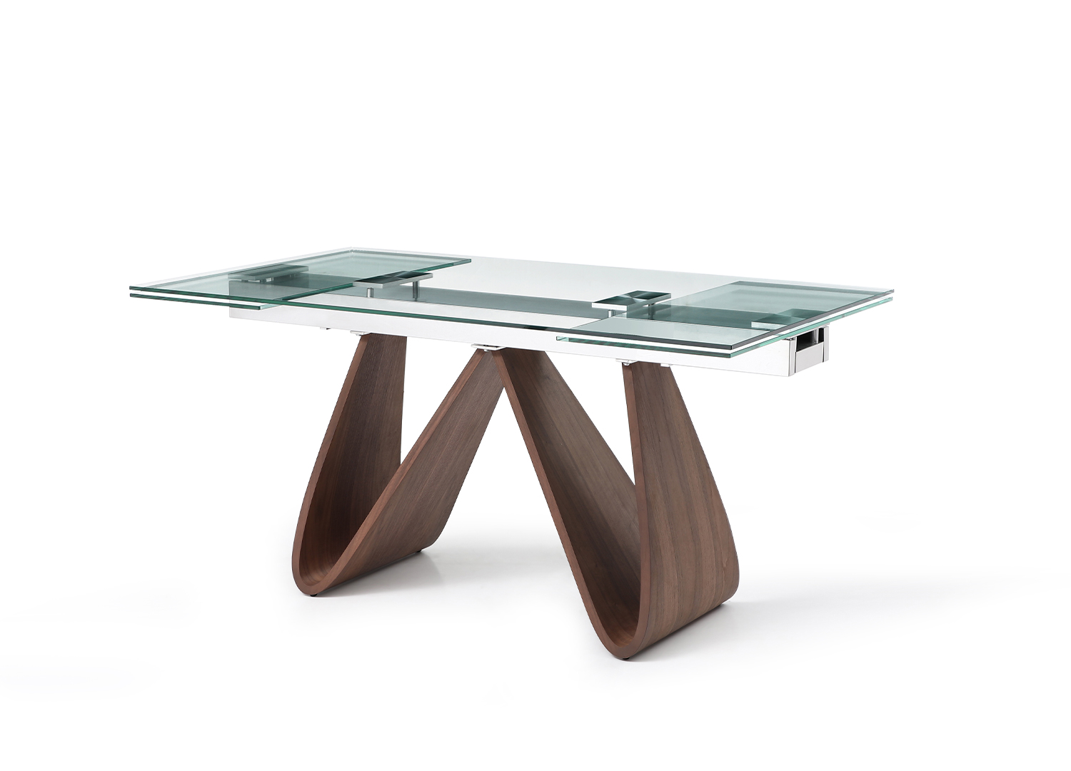 Stylish Glass Top Leather Modern Dinner Table Set - Click Image to Close