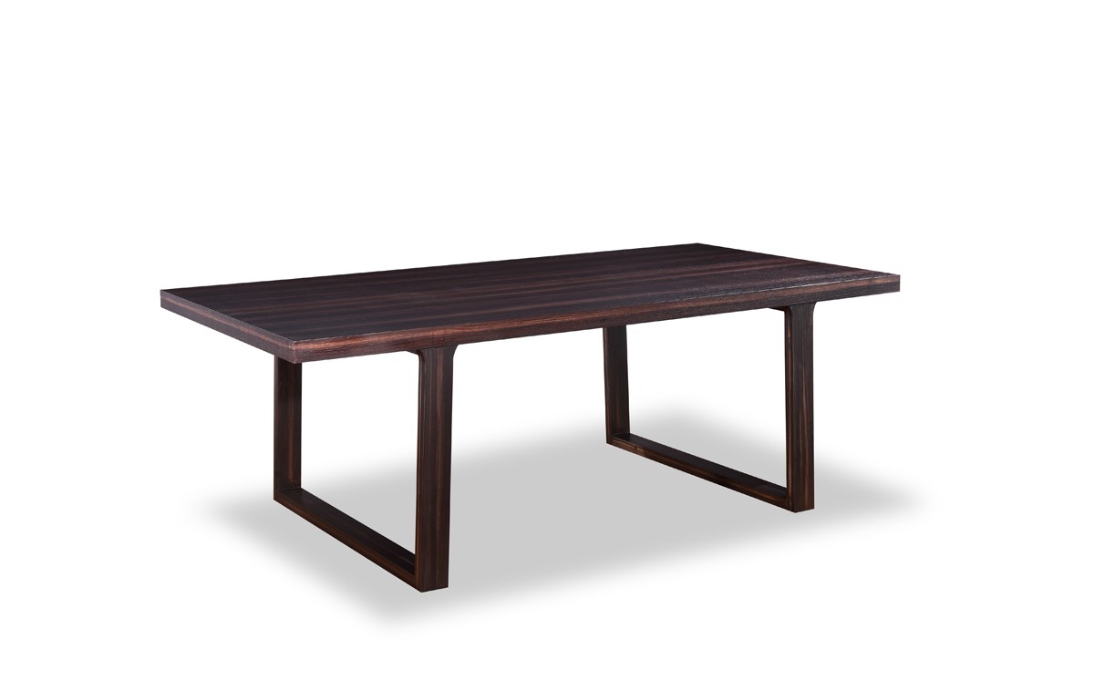 Stunning Dark Rich Oak Dining Table with Squared Legs - Click Image to Close