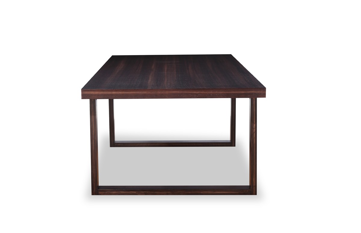 Stunning Dark Rich Oak Dining Table with Squared Legs - Click Image to Close