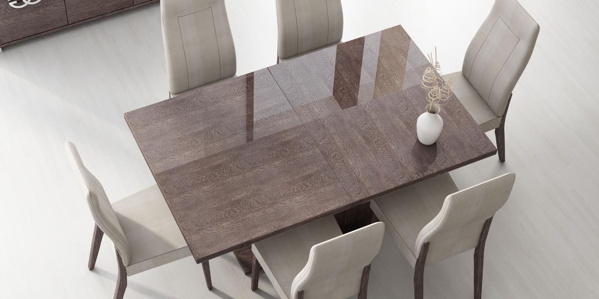 Made in Italy Extendable in Wood Microfiber Seats Modern Dining Set - Click Image to Close