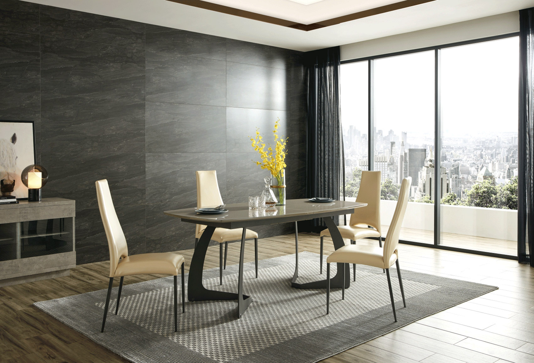 Exquisite Glass Top Dining Room Design Columbus Ohio ESF-2449-3405