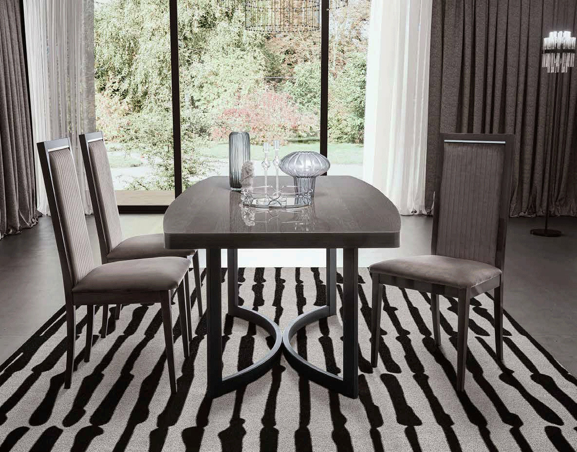 Modern Grey Oak Extendable Dining Table - Click Image to Close