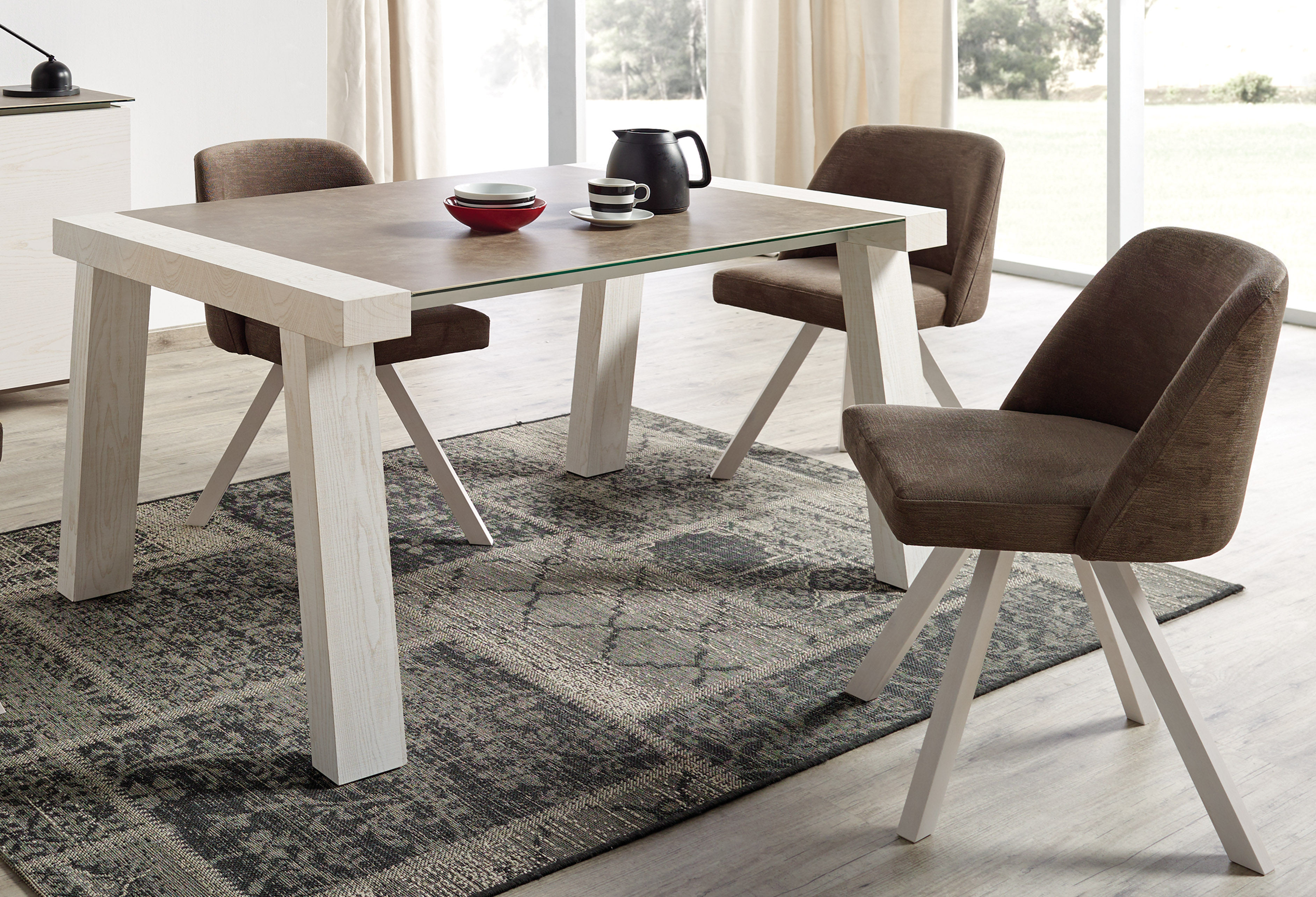 Luxurious Rectnagular Stone Dining Room Furniture