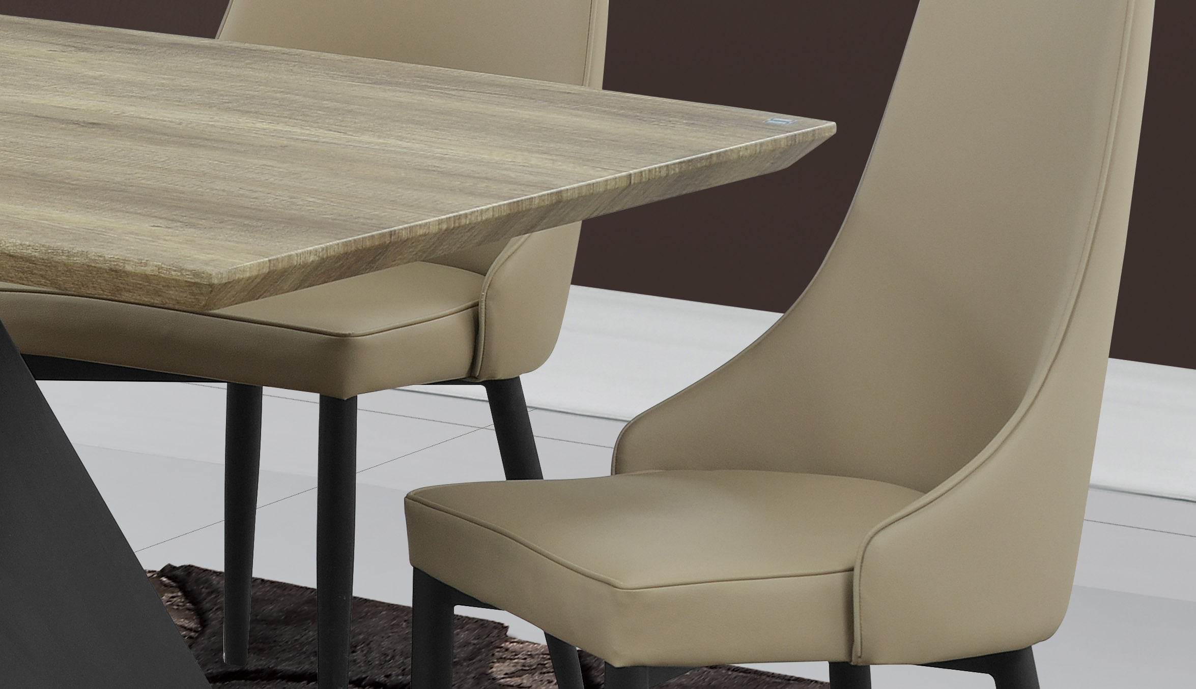 Modern Dining Table with Designer Base and Chairs - Click Image to Close
