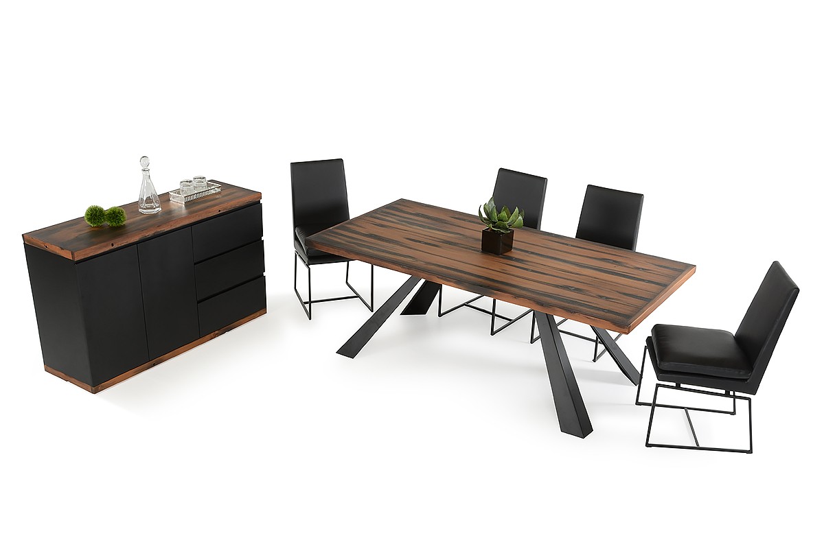 Modern Recycled Ship Wood Dining Table With Black Metal Legs Phoenix Arizona Vig Norse Cadre