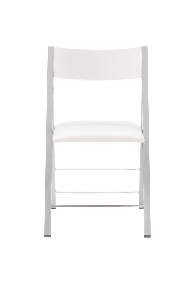 Floating Sleek White Gloss Table with Creative Leatherette Chairs - Click Image to Close