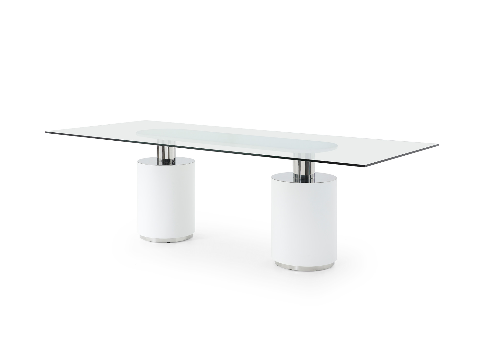 Overnice Rectangular White Glass Top Leather Five Piece Modern Dining - Click Image to Close