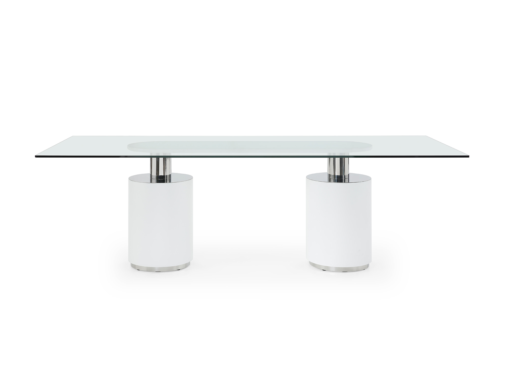 Overnice Rectangular White Glass Top Leather Five Piece Modern Dining - Click Image to Close