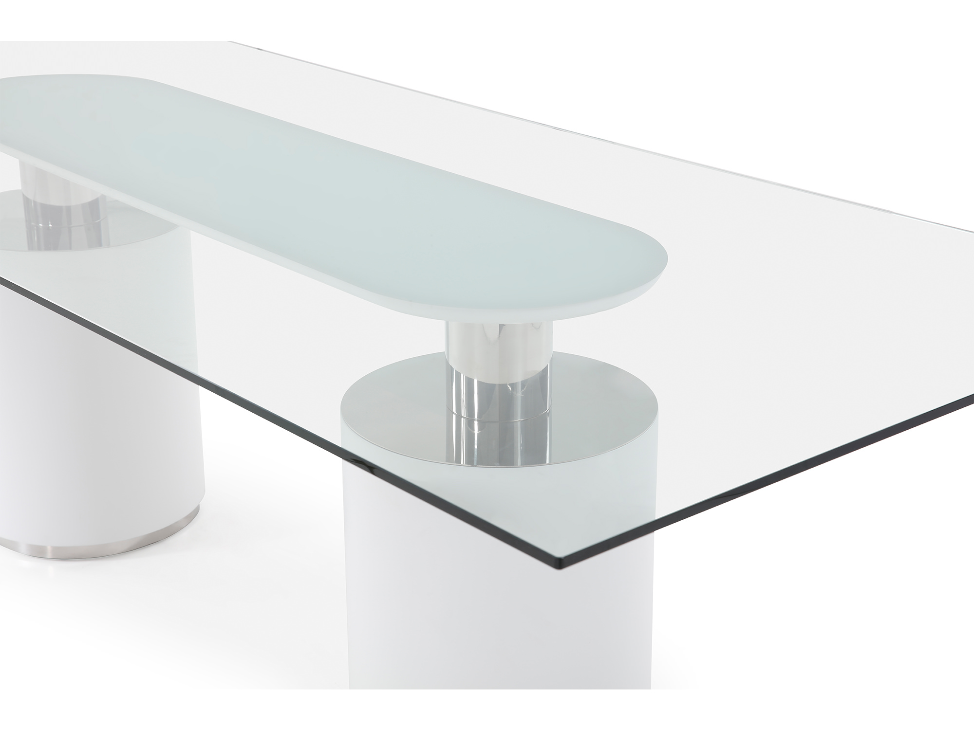 Overnice Rectangular White Glass Top Leather Five Piece Modern Dining - Click Image to Close