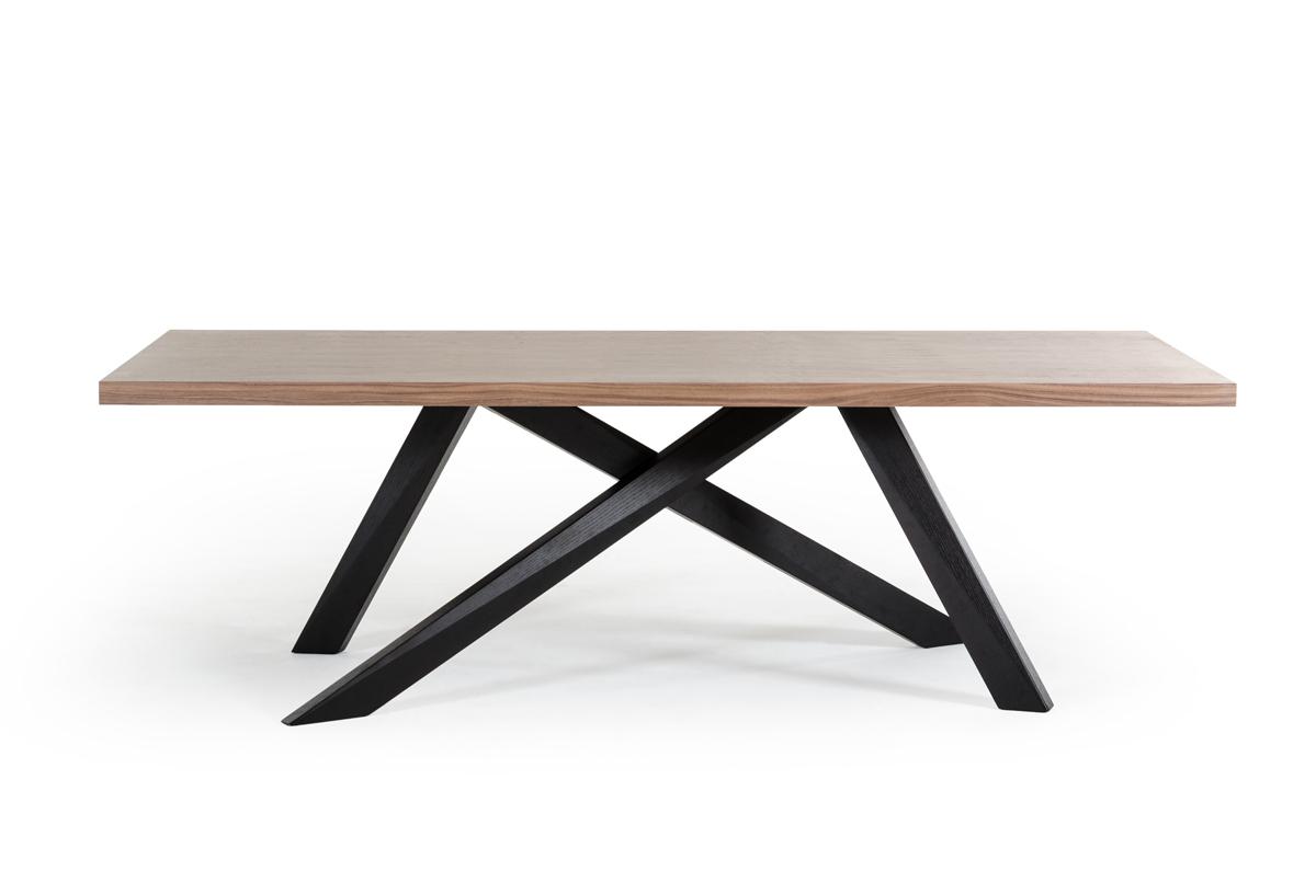 Cross Legs Rectangular Wood Modern Dining Set - Click Image to Close