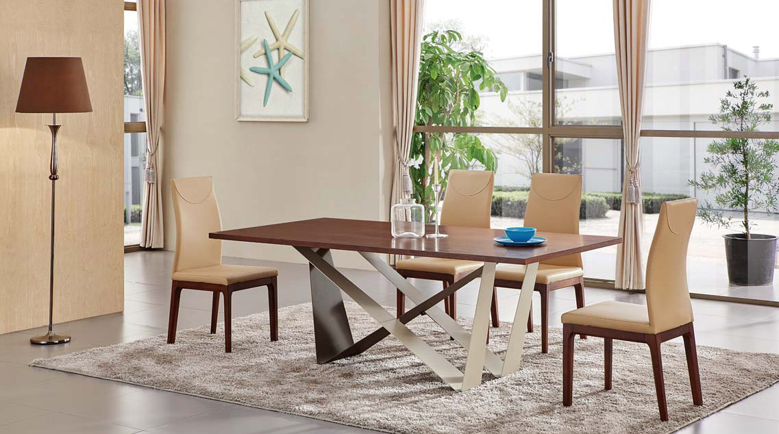 Exotic Rectangular In Wood Top Leather Dining Room Furniture Chicago Dining Sets With Chairs Exotic Rectangular In Wood Top Leather Room Furniture