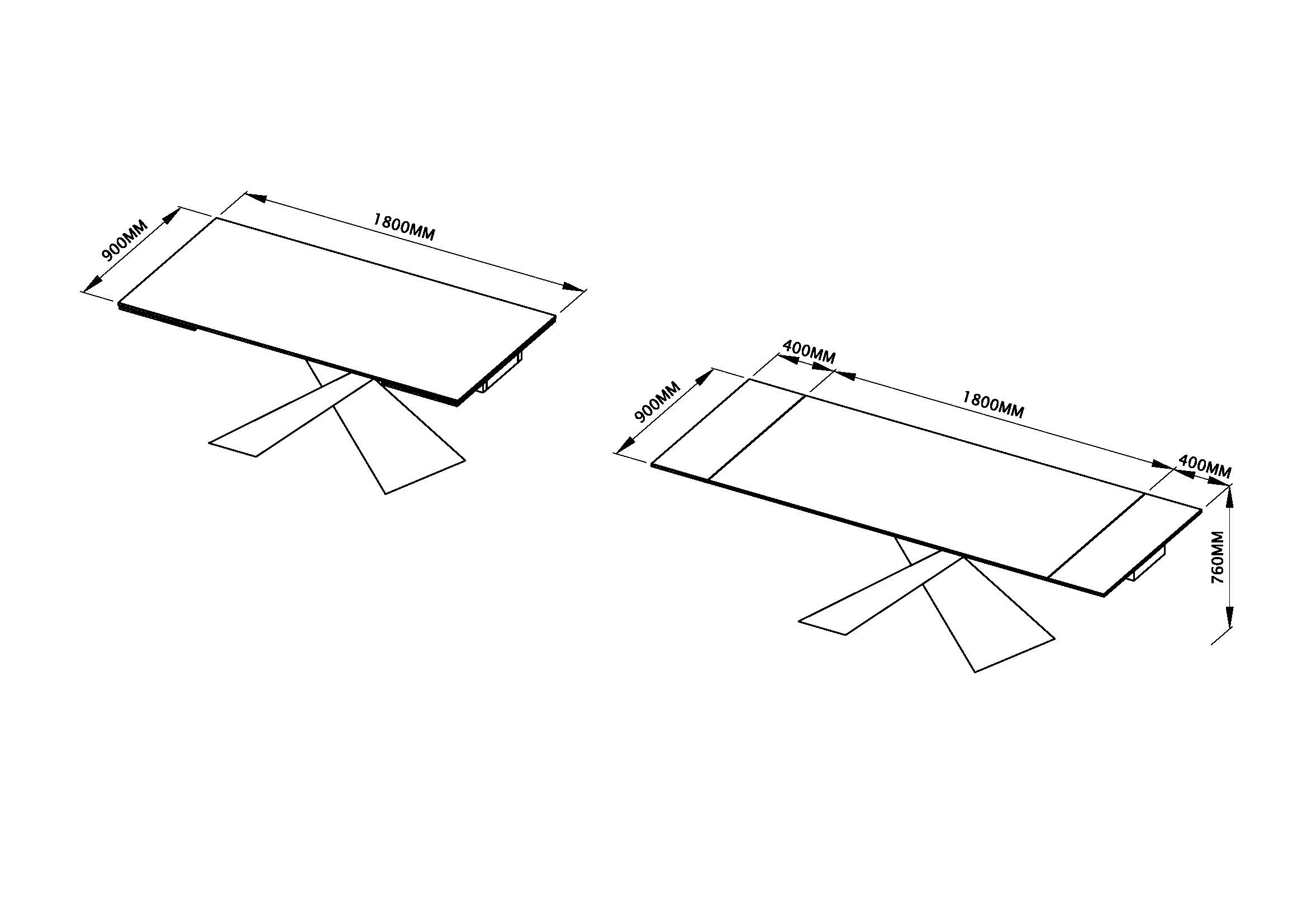 Contemporary Dining Set with Rectangular Top - Click Image to Close