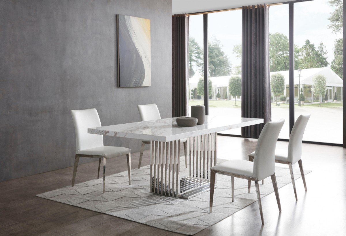 Luxurious Rectnagular Stone Dining Room Furniture - Click Image to Close